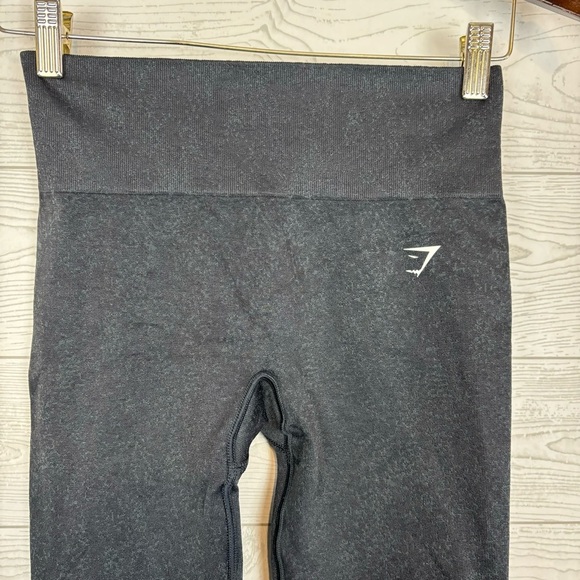 GYMSHARK GRAY BLACK CAMOUFLAGE DESIGN LEGGINGS TIGHTS EXERCISE GYM WORKOUT - Picture 2 of 4